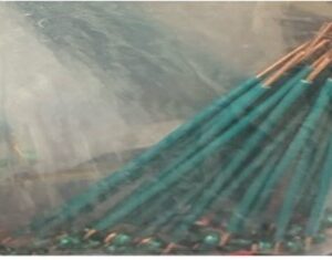 A close-up of a broom sweeping a surface.